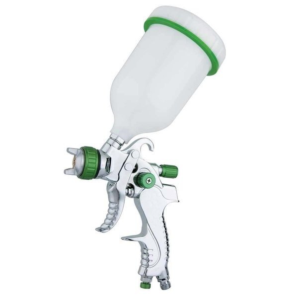 General Purpose Spray Gun, HVLP Gravity Feed, 600ml / 20 fl. oz, Air Locker, Mfr#: R7100G